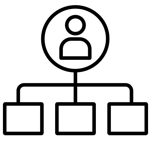 Organization chart organization chart business and finance head icon