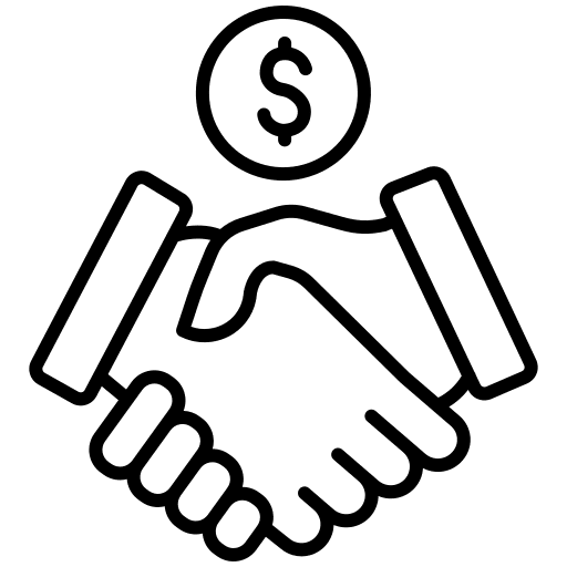 Partnership business and finance shaking hands dollar icon