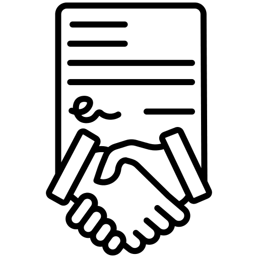 Business files and folders license contract icon