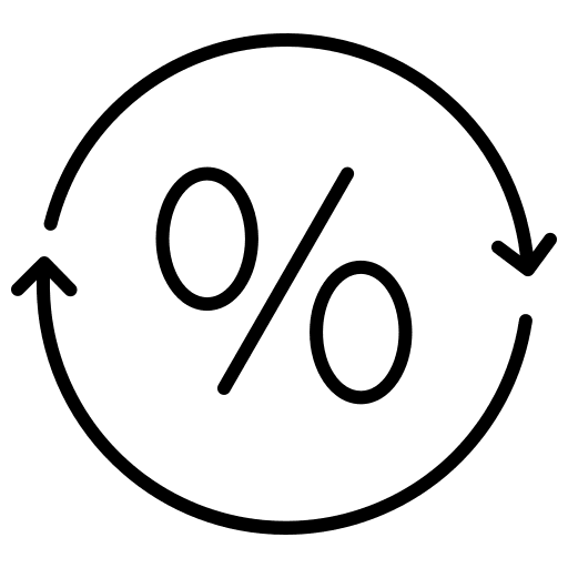 Dividends percentage dividends discount icon