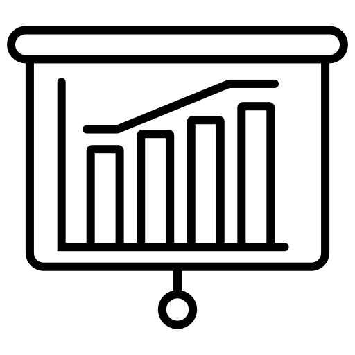 Presentation projection screen increase stats icon