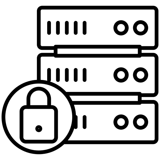 Database encryption security digital icon