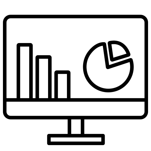 Financial computer bar chart financial icon