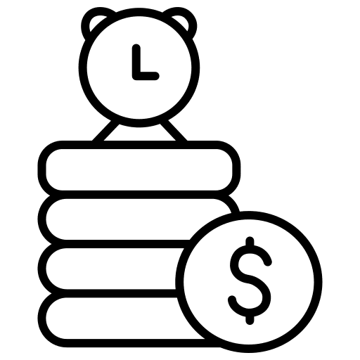 Investment time investment money icon