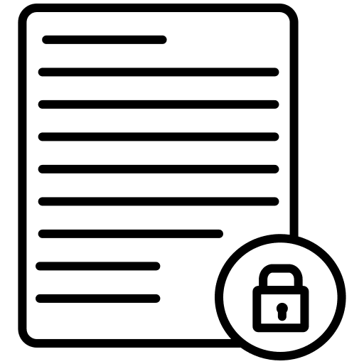 Privacy policy files and folders archive sheet icon