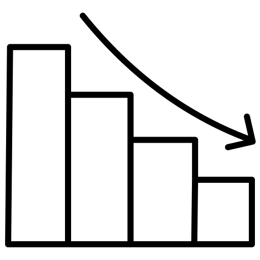 Loss loss arrow diagram icon