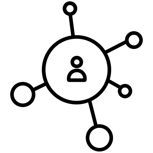 Network connector multimedia circles icon