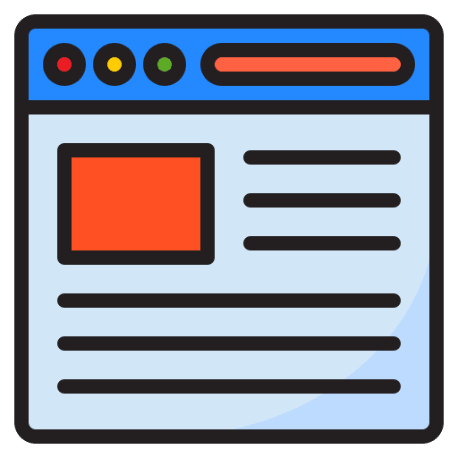 Browser search seo and web html icon