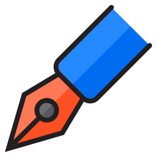 Pen vintage ink tools and utensils icon
