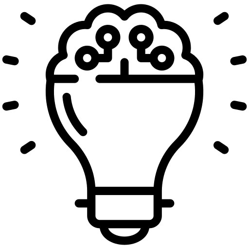 Lightbulb innovation thinking idea icon Lightbulb innovation thinking idea icon