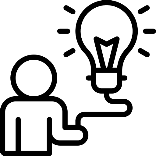 Lightbulb person intelligent balloon icon Lightbulb person intelligent balloon icon