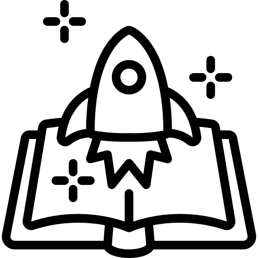 Rocket education notebook book icon Rocket education notebook book icon