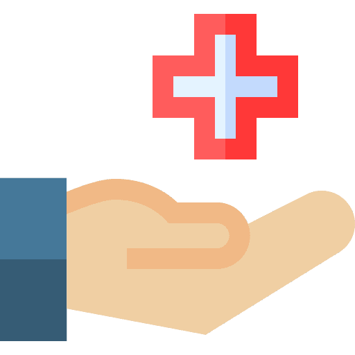 Health insurance healthcare and medical wellness hand icon