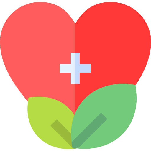 Healthy health care healthcare and medical heart shape icon