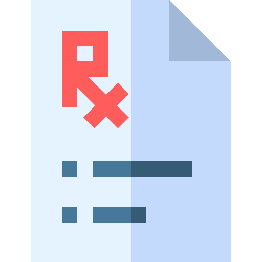 Medical prescription healthcare and medical rx ophtalmologist icon