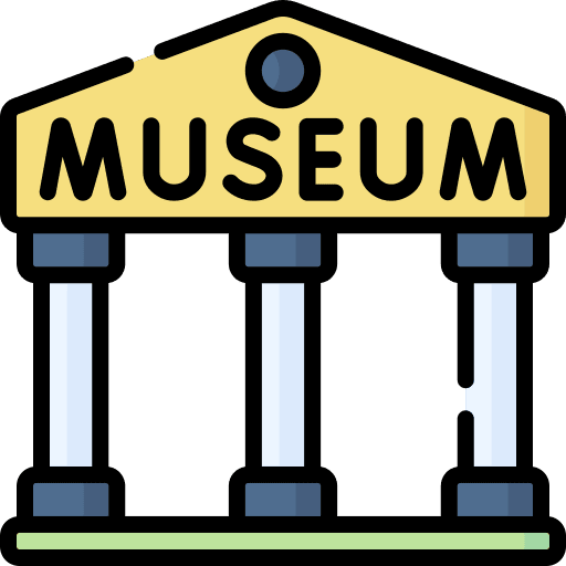 Museum architecture and city building museum icon