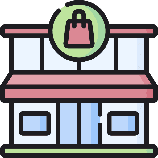 Supermarket commerce and shopping grocery store building icon