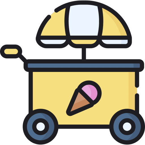 Ice cream cart street food dessert summertime icon Ice cream cart street food dessert summertime icon