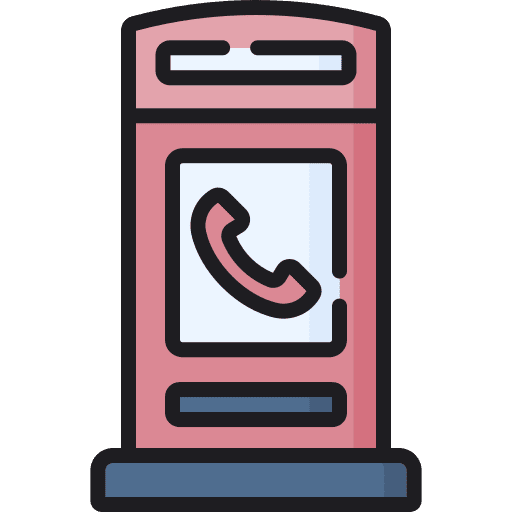 Phone booth phone call architecture and city payphone icon