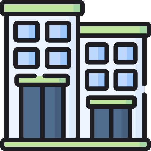 Apartment house buildings company icon Apartment house buildings company icon