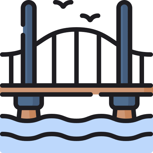 Bridge structure tunnel architecture and city icon Bridge structure tunnel architecture and city icon