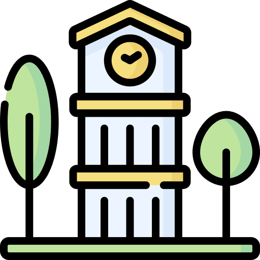 Clock tower clock tower architecture and city building icon Clock tower clock tower architecture and city building icon