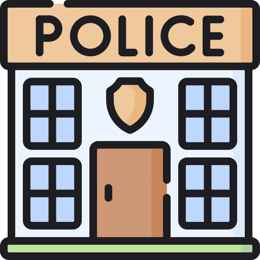 Police station security architecture and city buildings icon Police station security architecture and city buildings icon