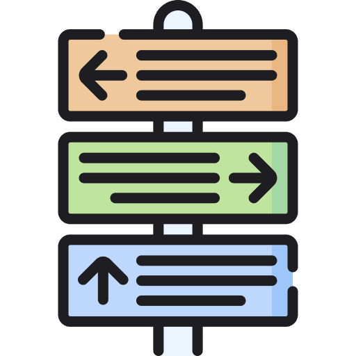 Road sign guidance arrows signaling icon Road sign guidance arrows signaling icon
