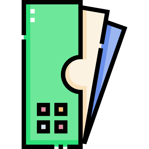 Wallet passes app business and finance wallet money icon