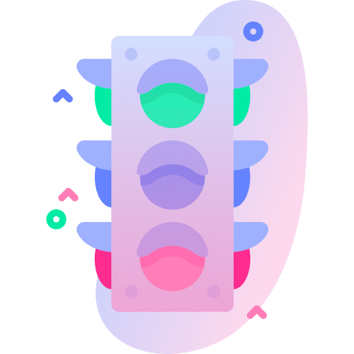 Traffic lights stop business road sign icon