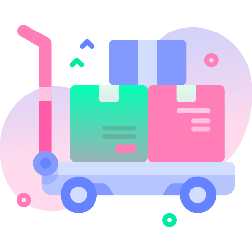 Trolley boxes packages wheels icon