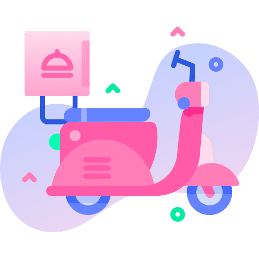 Food delivery vehicle service delivery bike icon Food delivery vehicle service delivery bike icon