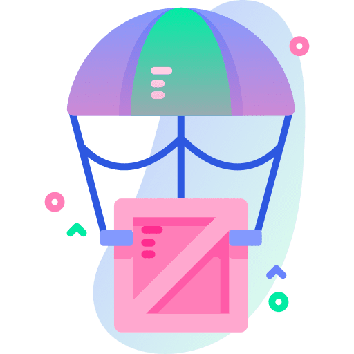 Parachute shipping and delivery parachute delivery box icon Parachute shipping and delivery parachute delivery box icon