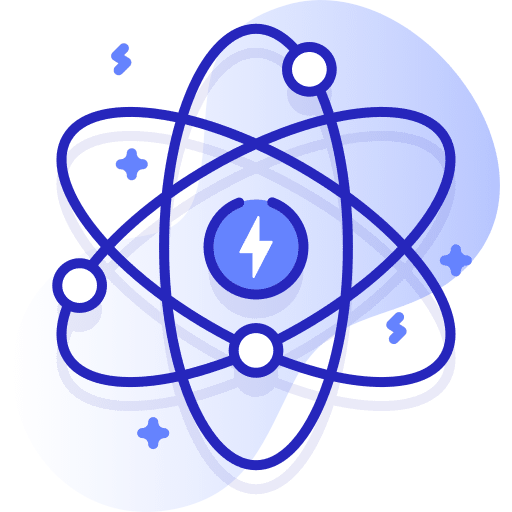 Atom ecology and environment atomic energy sustainable energy icon