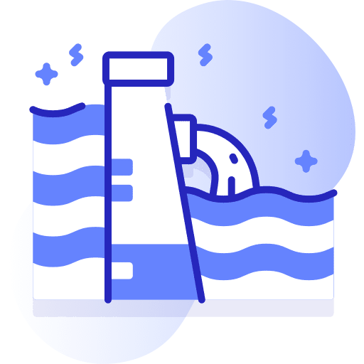 Dam industry wave power ecology and environment icon