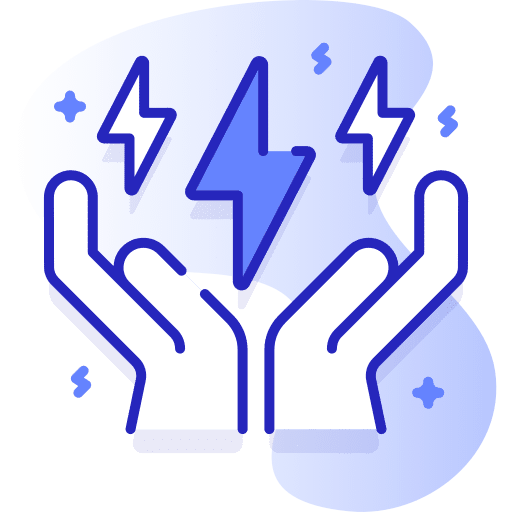 Energy electronics ecology and environment hands icon