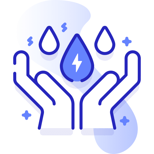 Hydro power hydro power eco energy hands icon