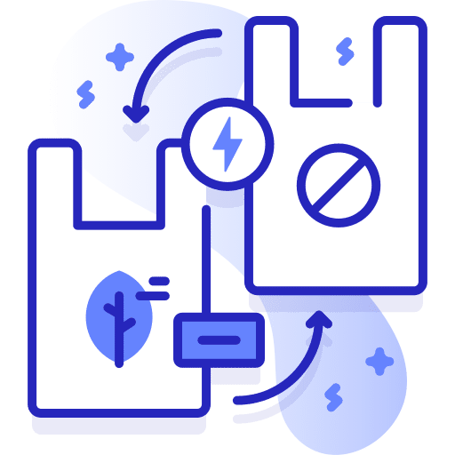 Plastic bag reusable recycle bag eco bag icon