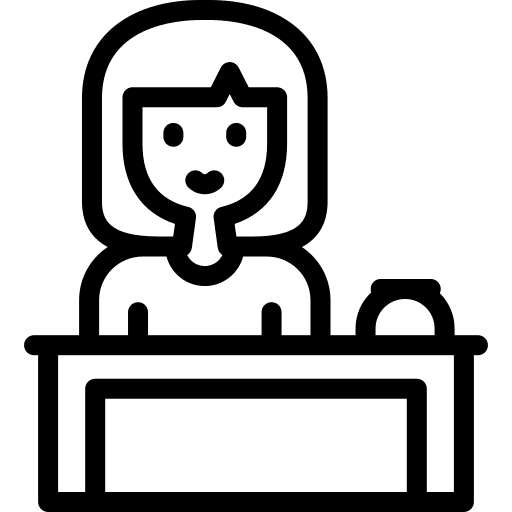 Reception desk hotel reception holidays icon