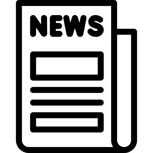 Newspaper news feed reading communications icon Newspaper news feed reading communications icon