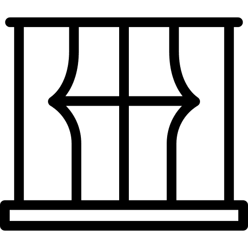 Window living room curtains decoration icon Window living room curtains decoration icon