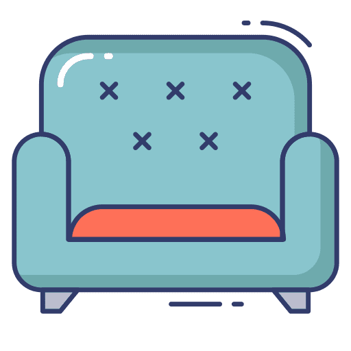 Couch furniture and household armchair interior icon Couch furniture and household armchair interior icon