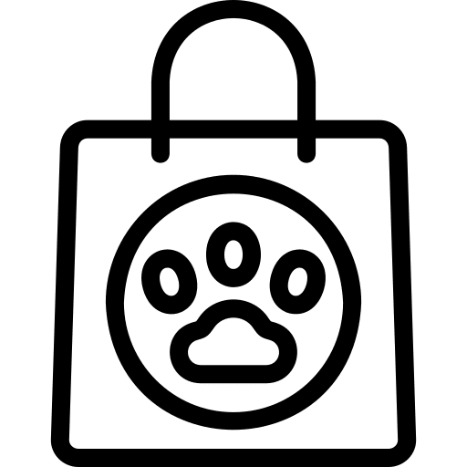 Pet shop shopping shopping bag commerce and shopping icon