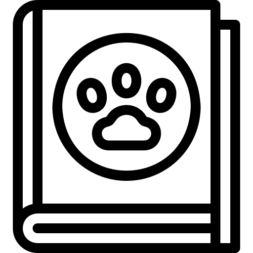 Book animals pet pawprint icon Book animals pet pawprint icon