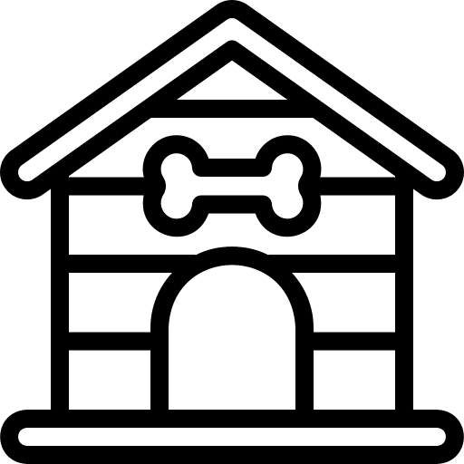 Kennel dog house bowl shelter icon Kennel dog house bowl shelter icon