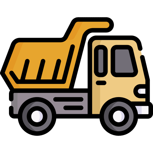 Dump truck mining industry heavy machinery icon Dump truck mining industry heavy machinery icon
