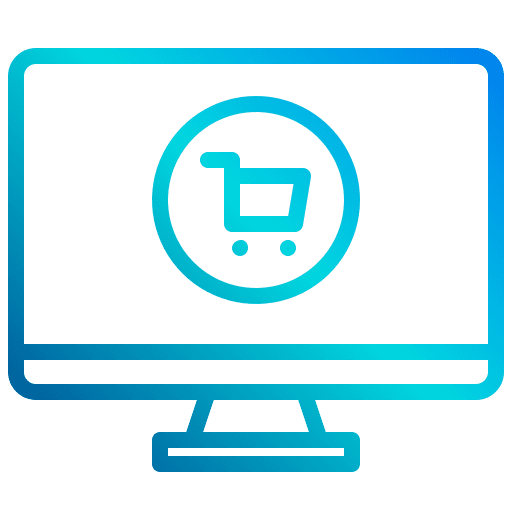 Computer electronics cart online shop icon