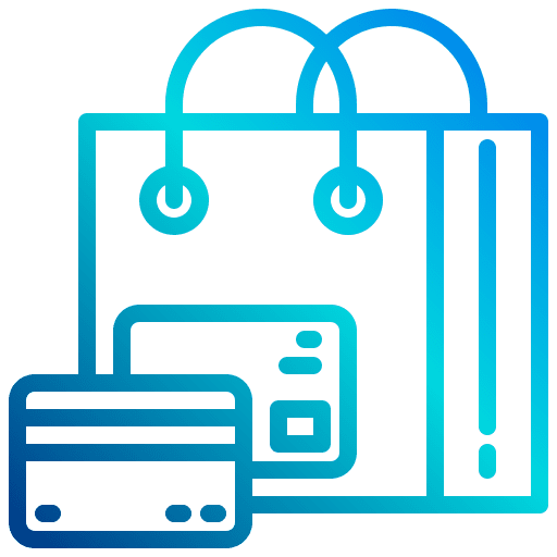 Credit card ecommerce online shopping shopping bag icon