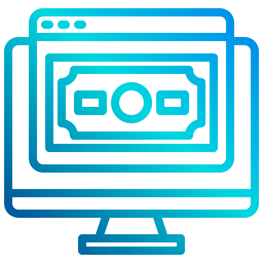 Computer payment commerce and shopping website icon