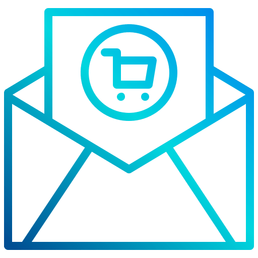 Mail cart postcard communications icon